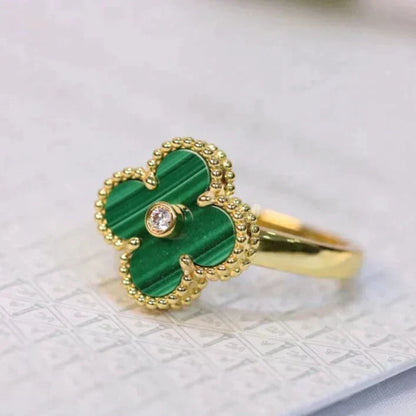 [Renovia Jewelry]CLOVER MALACHITE RING GOLD DIAMOND