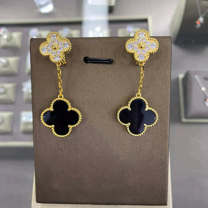 [Renovia Jewelry]CLOVER  2 MOTIFS  DIAMOND  EARRINGS (MULTIPLE CHOICESç´