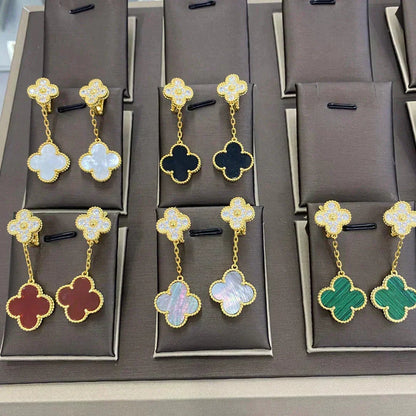 [Renovia Jewelry]CLOVER  2 MOTIFS  DIAMOND  EARRINGS (MULTIPLE CHOICESç´