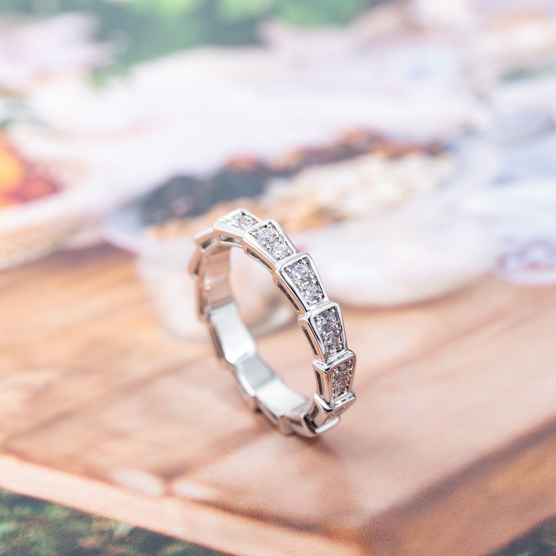 [Renovia Jewelry]SERPENTI RING SILVER DIAMOND PAVED 3MM