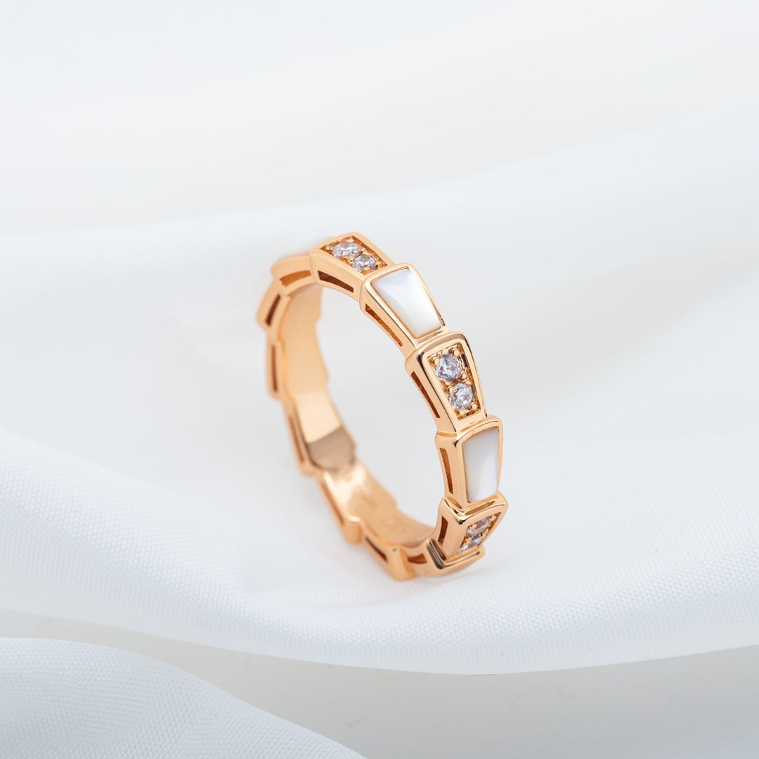 [Renovia Jewelry]SERPENTI RING PINK GOLD DIAMOND MOP 3MM