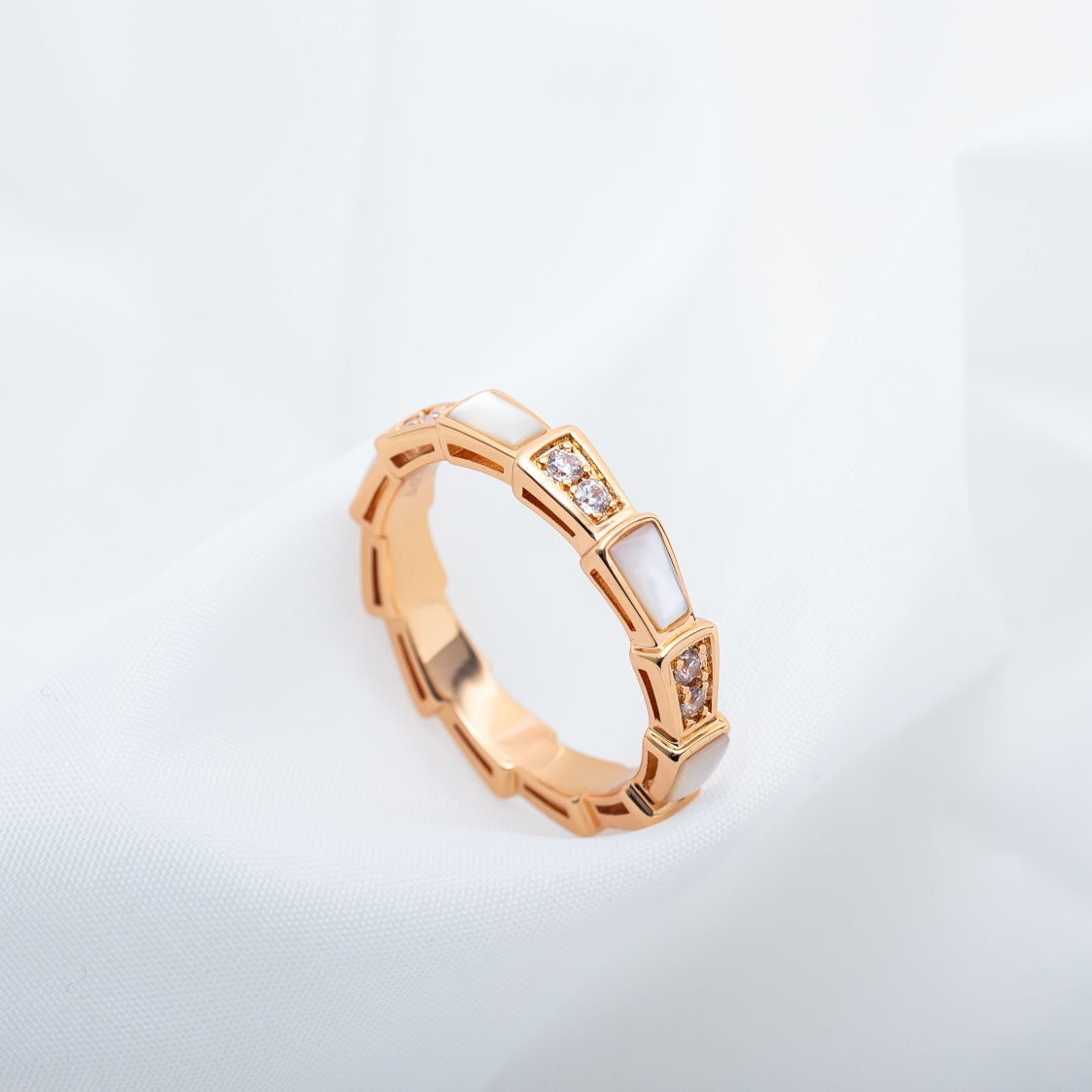 [Renovia Jewelry]SERPENTI RING PINK GOLD DIAMOND MOP 3MM