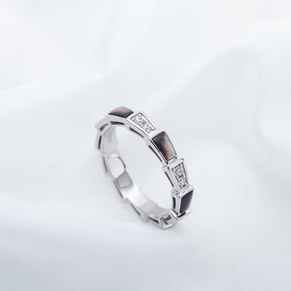 [Renovia Jewelry]SERPENTI RING SILVER  DIAMOND BLACK MOP 3MM