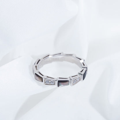 [Renovia Jewelry]SERPENTI RING SILVER  DIAMOND BLACK MOP 3MM