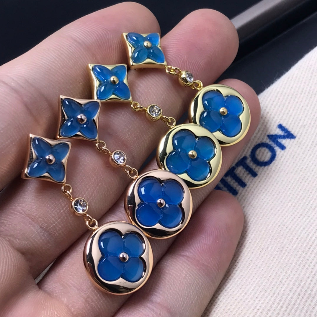 [Renovia Jewelry]STAR AND SUN AGATE DIAMOND EARRINGS