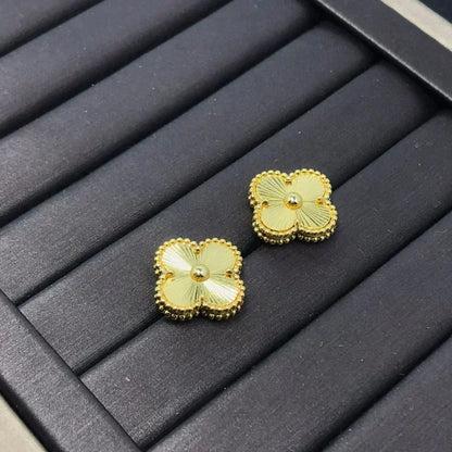 [Renovia Jewelry]CLOVER MINI 9.5MM LASER EARRINGS