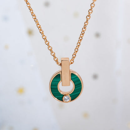 [Renovia Jewelry]GARI NECKLACE PINK GOLD MALACHITE