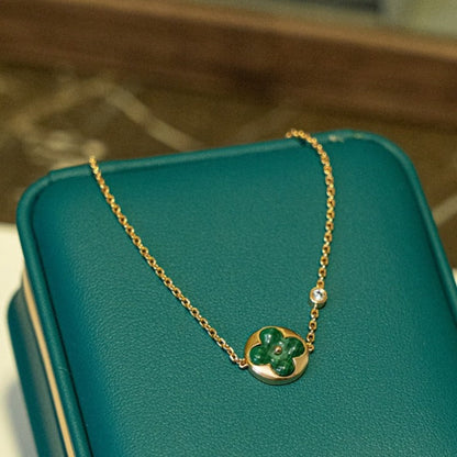 [Renovia Jewelry]SUN MALACHITE 1 DIAMOND PINK GOLD BRACELET