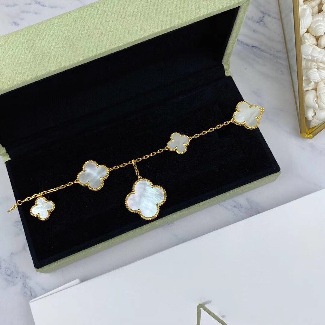 [Renovia Jewelry]MAGIC CLOVER MOP GOLD BRACELET 5 MOTIFS