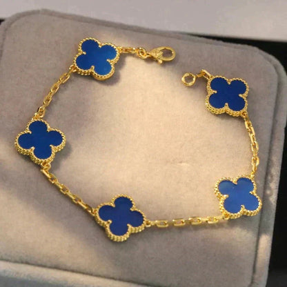[Renovia Jewelry] CLOVER 5 MOTIF BLUE AGATE BRACELET COLLECTION