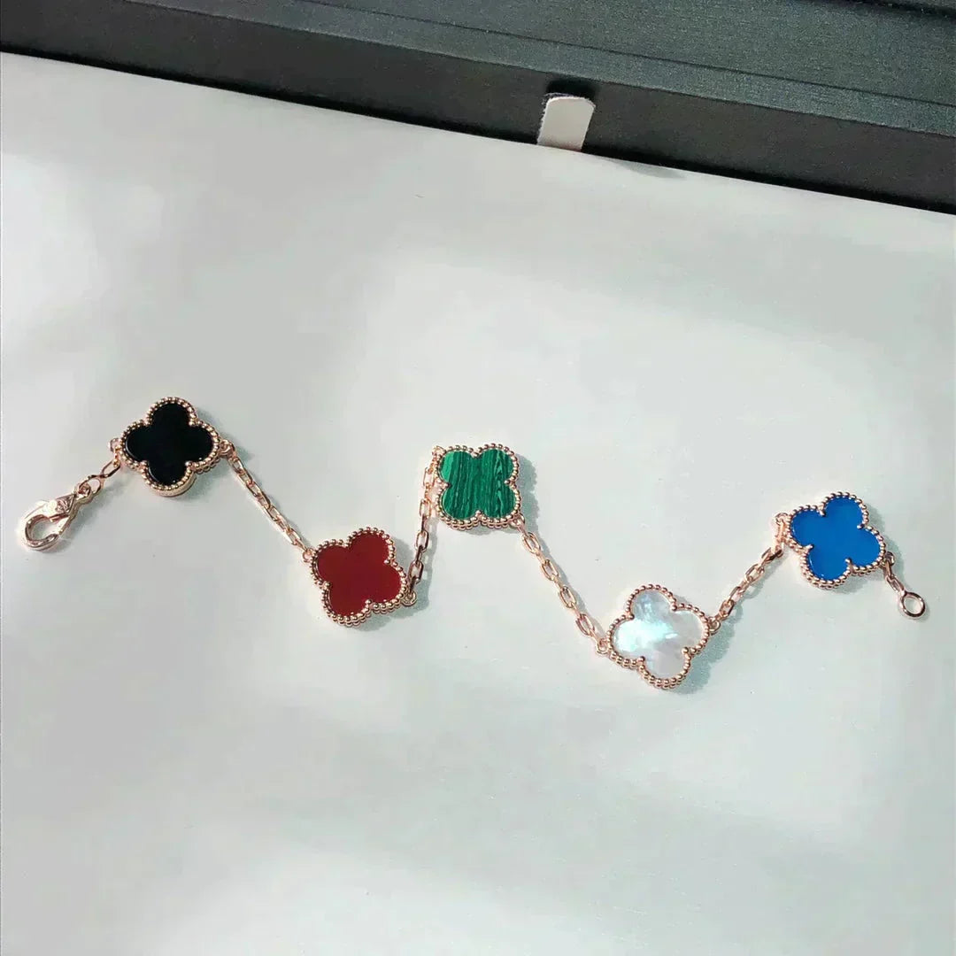 [Renovia Jewelry]CLOVER 5 MOTIFS MULTICOLOR BRACELET