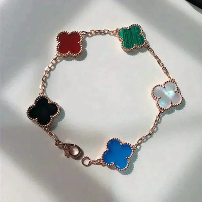 [Renovia Jewelry]CLOVER 5 MOTIFS MULTICOLOR BRACELET