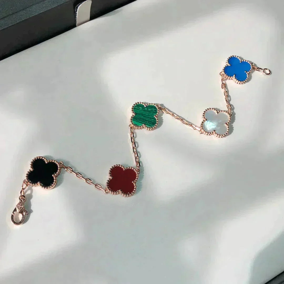 [Renovia Jewelry]CLOVER 5 MOTIFS MULTICOLOR BRACELET