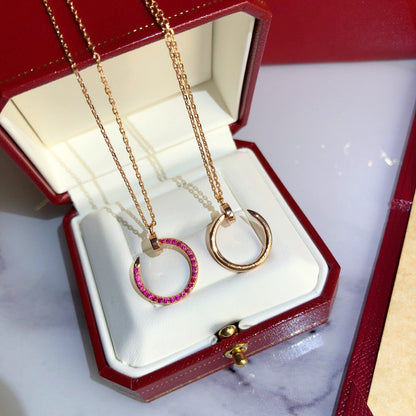 [Renovia Jewelry]JUSTE NECKLACE RED FULL DIAMONDS