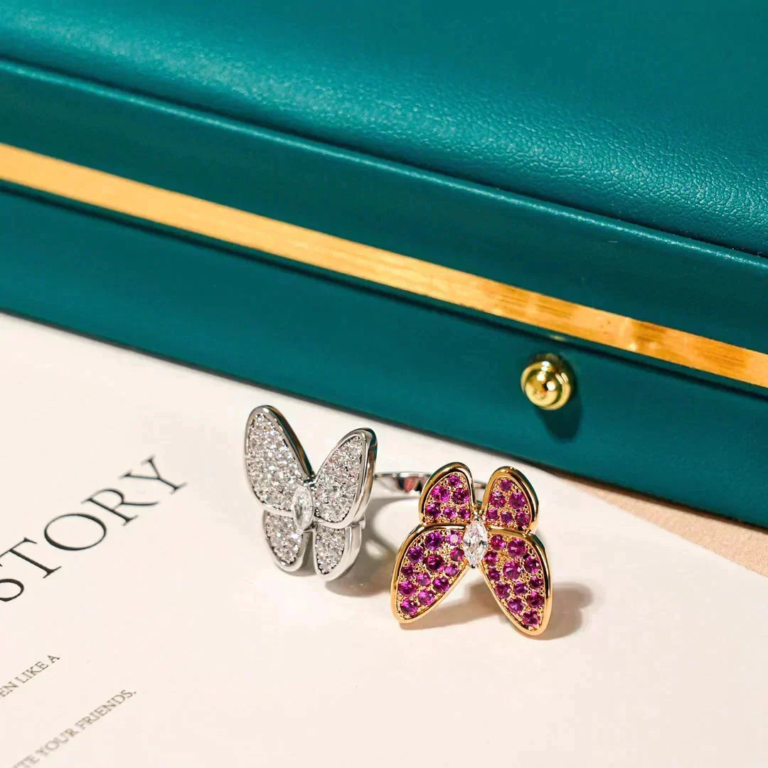 [Renovia Jewelry]TWIN BUTTERFLY DIAMOND RING