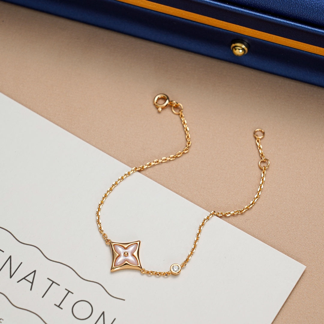 [Renovia Jewelry]STAR 1 DIAMOND PINK GOLD BRACELET