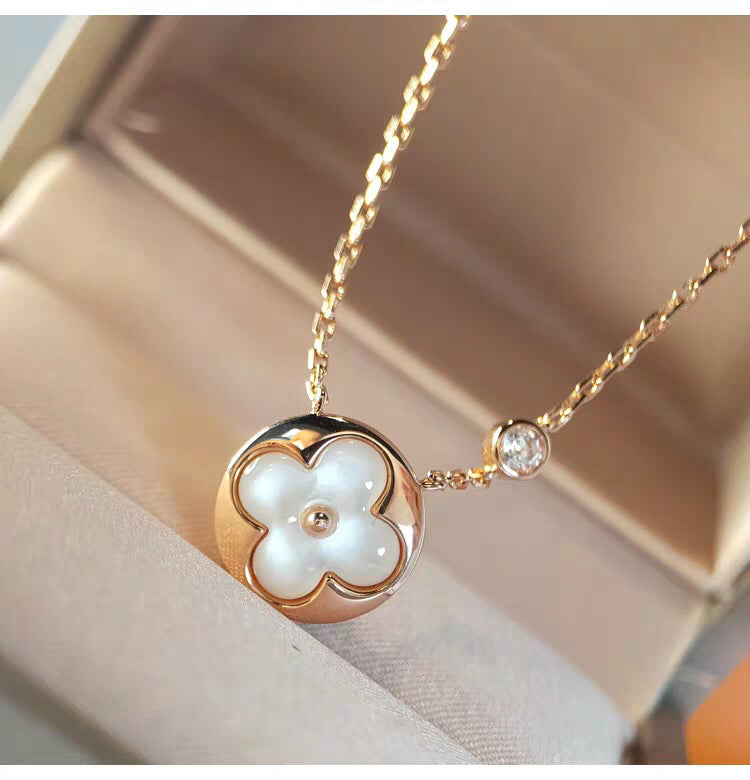 [Renovia Jewelry]SUN MOP GOLD 1 DIAMOND NECKLACE