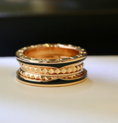 [Renovia Jewelry]ZERO 1 PINK GOLD BLACK CERAMIC RING