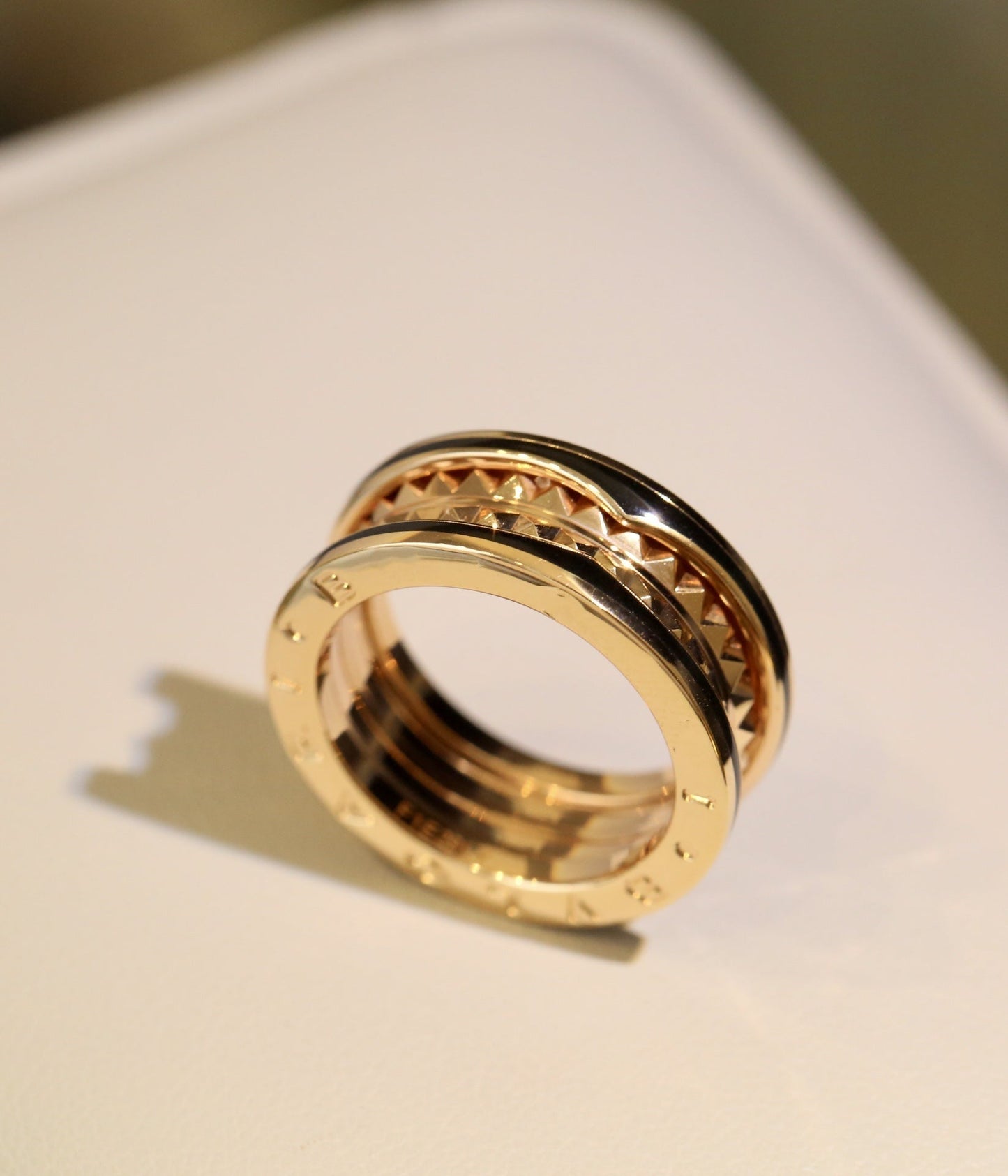 [Renovia Jewelry]ZERO 1 PINK GOLD BLACK CERAMIC RING