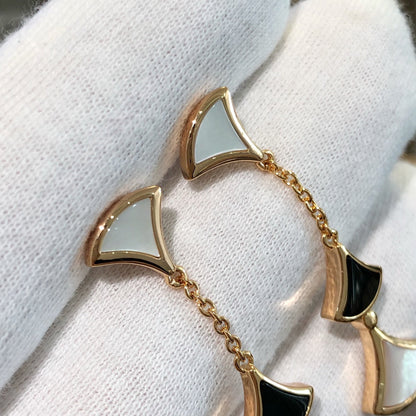 [Renovia Jewelry]DREAM EARRINGS 3 MOTIFS ONYX MOP PINK GOLD
