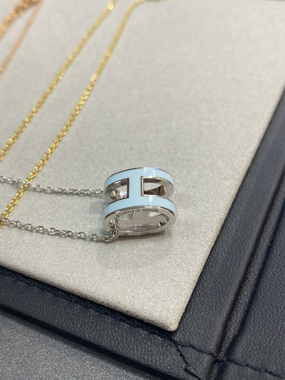 [Renovia Jewelry]POP H LIGHT BLUE NECKLACE