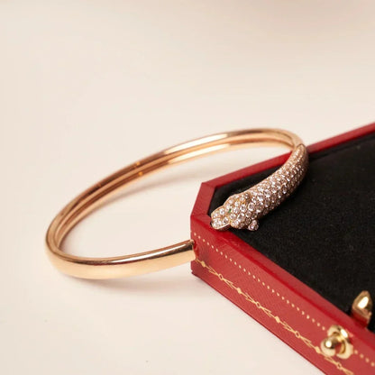 [Renovia Jewelry]PANTHERE HALF DIAMOND OPEN BRACELET