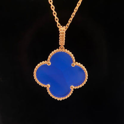 [Renovia Jewelry]CLOVER 25MM NECKLACE TURQUOISE ROSE GOLD