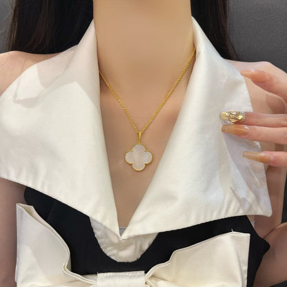 [Renovia Jewelry]CLOVER 25MM MOP LARGE PENDANT NECKLACE