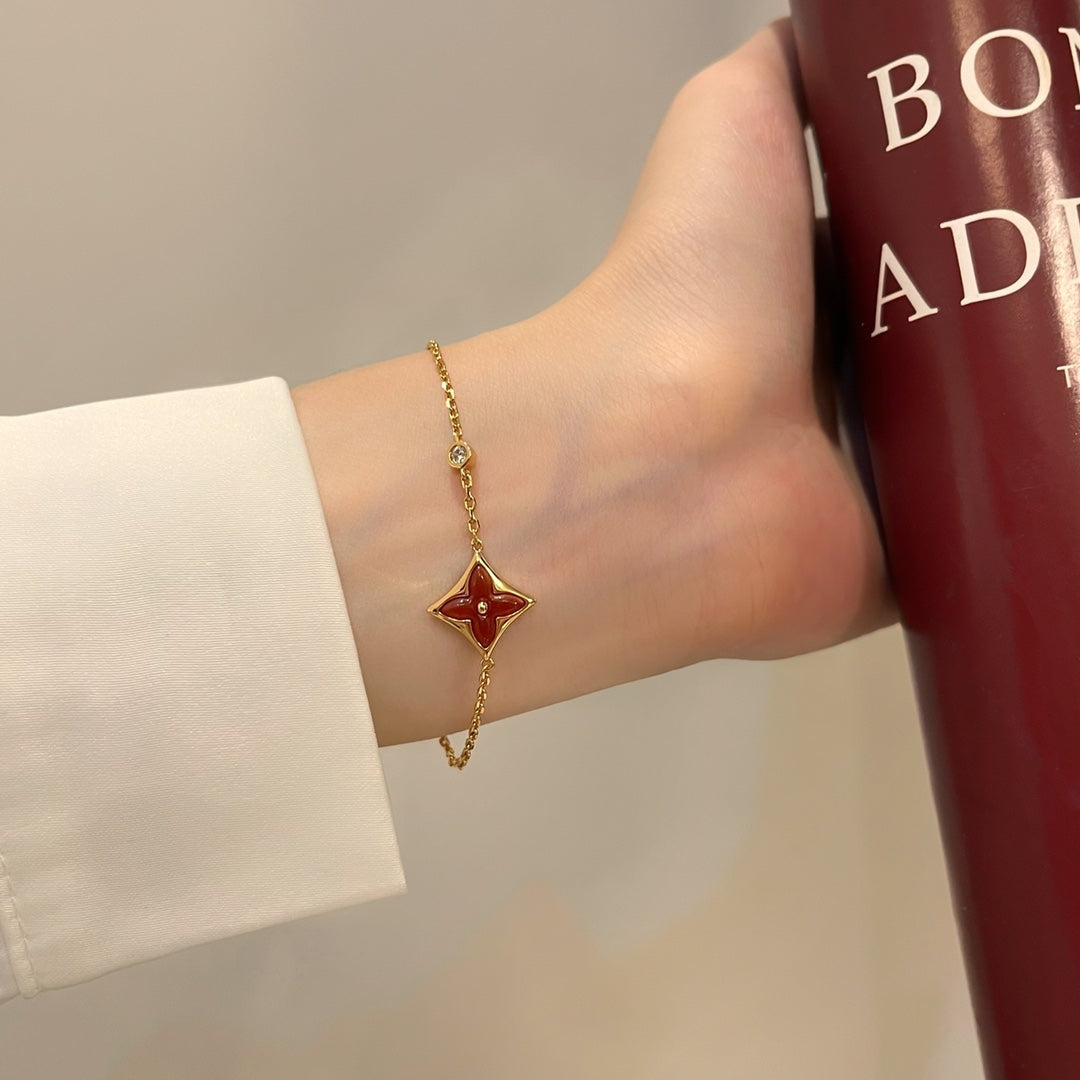 [Renovia Jewelry]COLOR STAR CARNELIAN PINK GOLD DIAMOND BRACELET