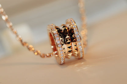 [Renovia Jewelry]ZERO 1 ROCK PEDANT PINK GOLD NECKLACE