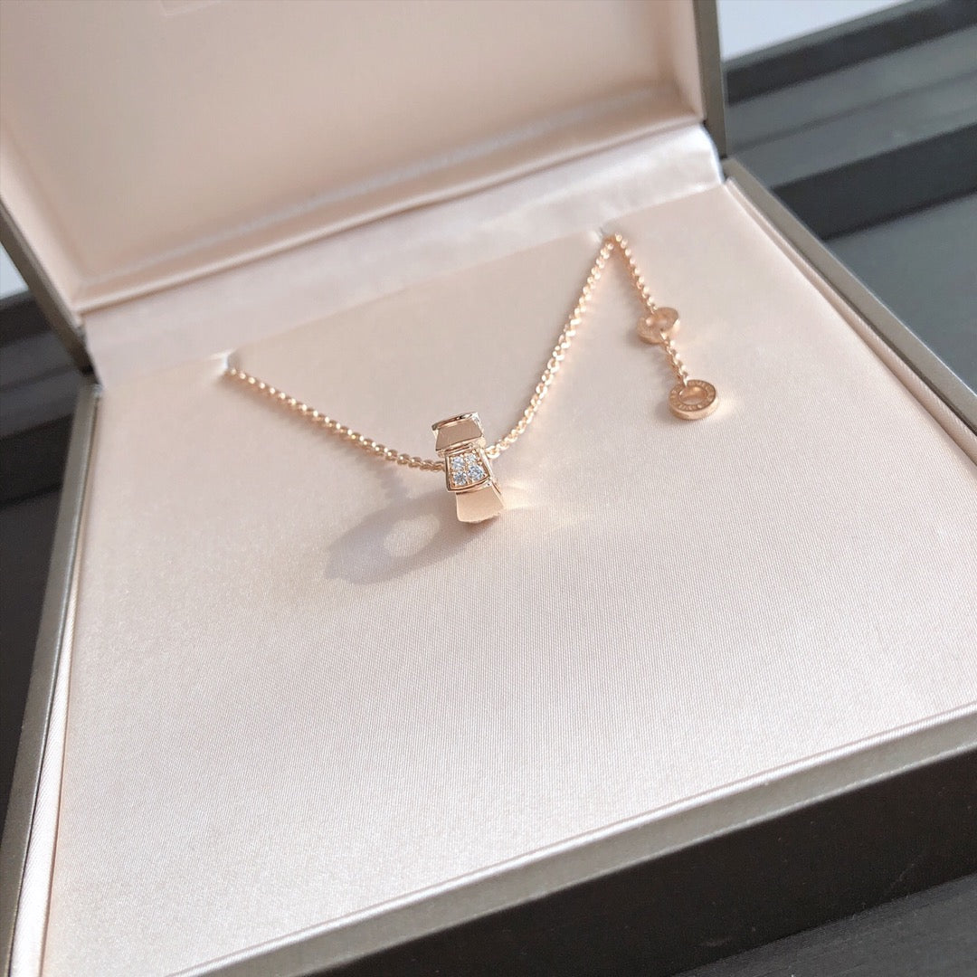 [Renovia Jewelry]SERPENTI PEDANT DIAMOND PINK GOLD NECKLACE