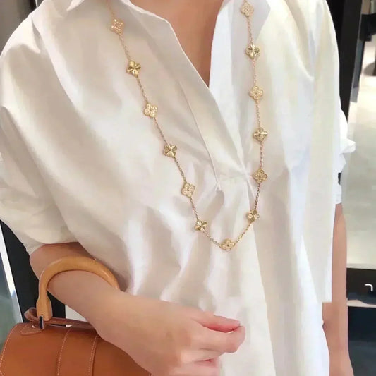 [Renovia Jewelry]CLOVER 20 MOTIFS LASER DIAMOND NECKLACE