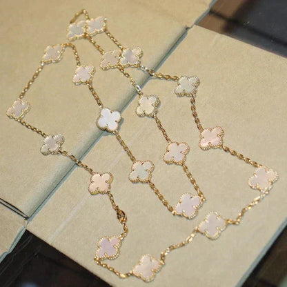[Renovia Jewelry]CLOVER 20 MOTIFS WHITE MOP NECKLACE