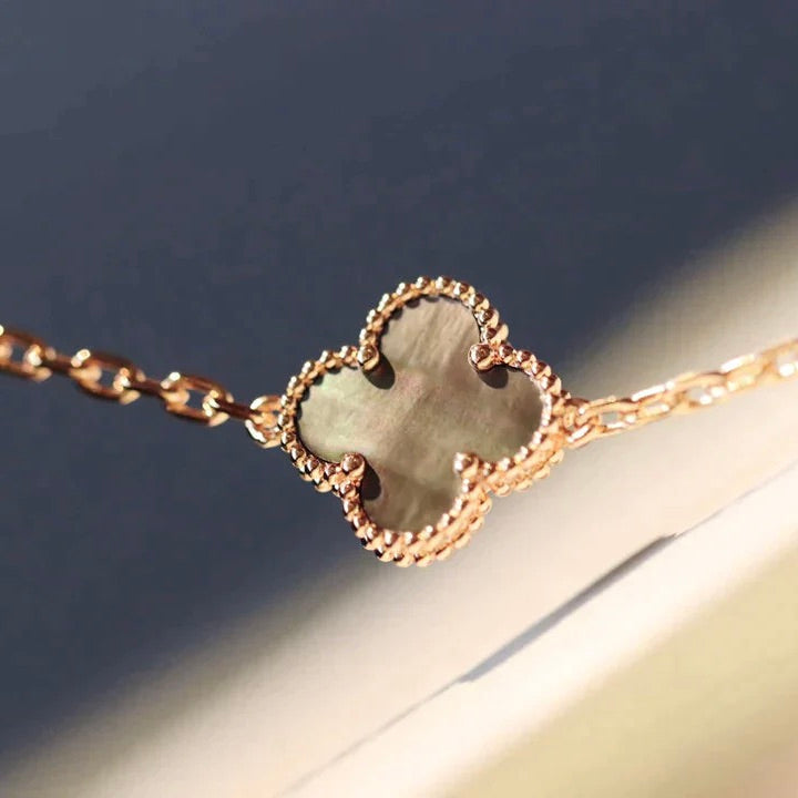 [Renovia Jewelry]CLOVER 20 MOTIFS DARK MOP DIAMOND  NECKLACE