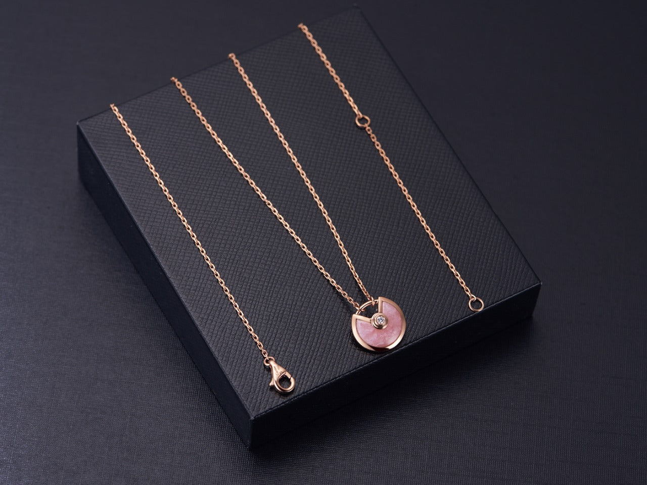 [Renovia Jewelry]AMULETTE ROSE GOLD PINK MOP NECKLACE