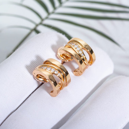 [Renovia Jewelry]ZERO 1 PINK GOLD DIAMONDS EARRINGS