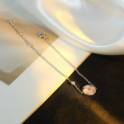 [Renovia Jewelry]SUN MOTIF PINK MOP SILVER BRACELET