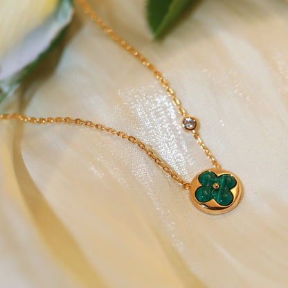 [Renovia Jewelry]SUN PEDANT PINK GOLD 1 DIAMOND NECKLACE