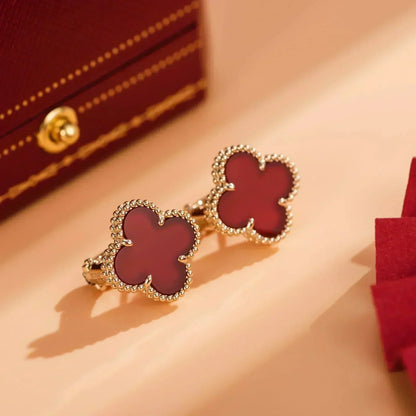 [Renovia Jewelry]CLOVER MEDIUM 1 MOTIFS CARNELIAN  EARRINGS