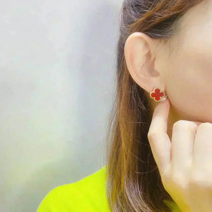 [Renovia Jewelry]CLOVER MEDIUM 1 MOTIFS CARNELIAN  EARRINGS