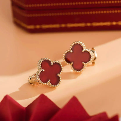 [Renovia Jewelry]CLOVER MEDIUM 1 MOTIFS CARNELIAN  EARRINGS