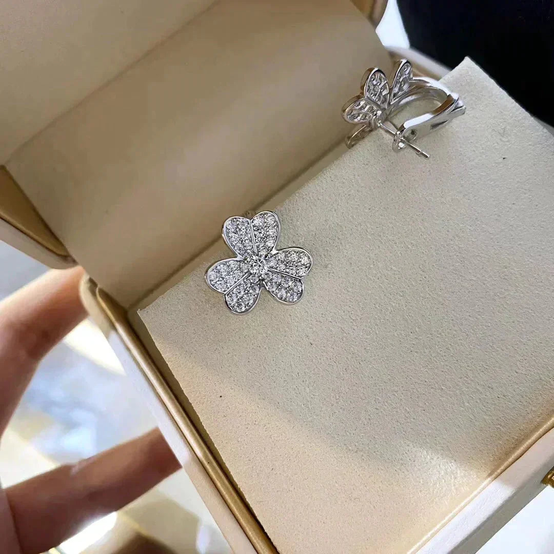 [Renovia Jewelry]CLOVER COMOS DIAMOND EARRINGS SILVER