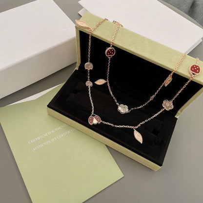 [Renovia Jewelry]LUCKY SPRING 15 MOTIFS ROSE GOLD NECKLACE