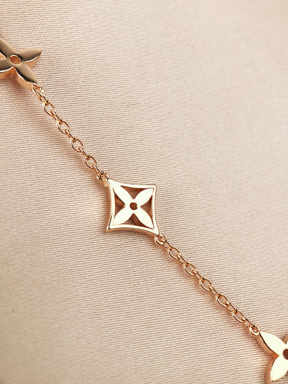 [Renovia Jewelry]STAR AND SUN 7 MOTIFS GOLD BRACELET