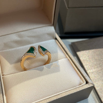 [Renovia Jewelry]DREAM MALACHITE DIAMOND OPEN RING
