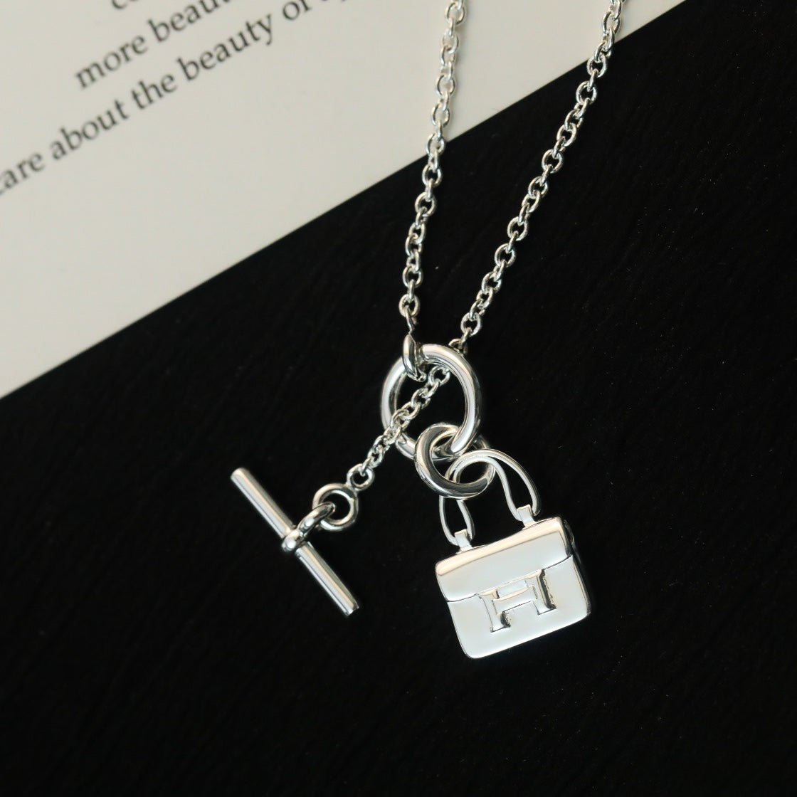 [Renovia Jewelry]POP H PEDANT SILVER NECKLACE