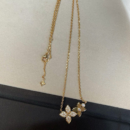 [Renovia Jewelry]STAR BLOSSOM NECKLACE PINK GOLD DIAMONDS