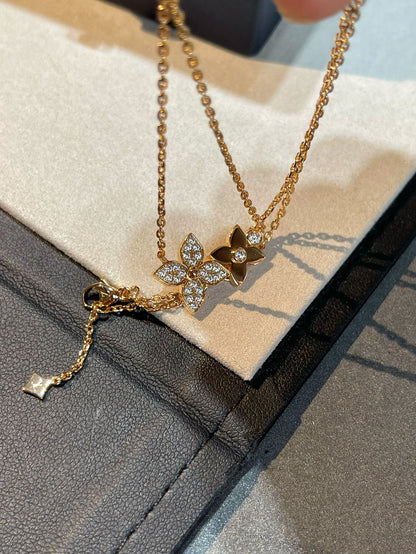 [Renovia Jewelry]STAR BLOSSOM NECKLACE PINK GOLD DIAMONDS