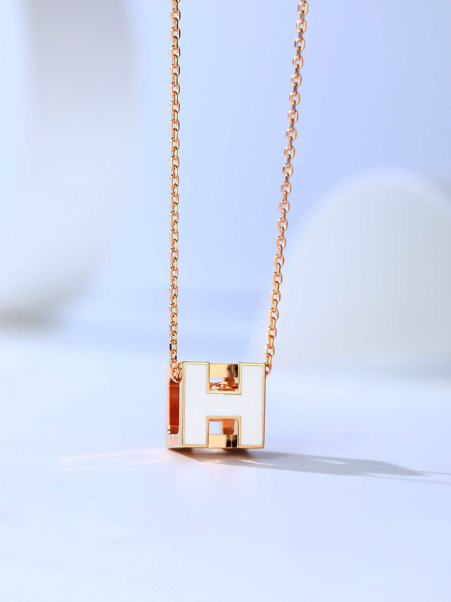 [Renovia Jewelry]H CAGE PINK GOLD NECKLACE