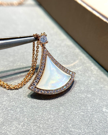 [Renovia Jewelry]DREAM MOP DIAMOND PAVED PINK GOLD NECKLACE